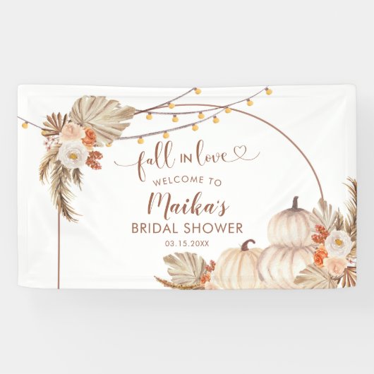Banderoles Boho Rustic Citrouille tomber dans l'amour Grande (Horizontal)