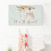 Banderoles Boho Rustic Greenery Girl Baby (En situation)