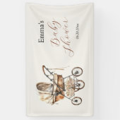 Banderoles Boho simple transport Floral Neutre Baby shower (Vertical)