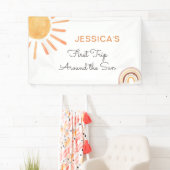 Banderoles Boho Sun Backdrop Banner Little Sunshine Anniversa (En situation)