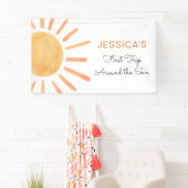 Banderoles Boho Sun Backdrop Banner Little Sunshine Anniversa (En situation)