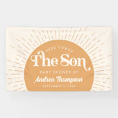 Banderoles Boho Sun Voici le Baby shower Son (Horizontal)