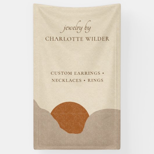 Banderoles Boho Terracotta Sable Bijoux artisanaux Abstraits (Vertical)