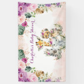 Banderoles Boho Tropical Jungle Floral Baby shower de verdure (Vertical)