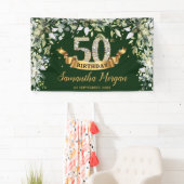 Banderoles Boho verdure feuillage or 50e anniversaire fête (En situation)