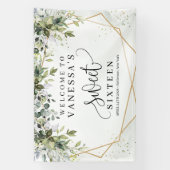 Banderoles Boho vert eucalyptus feuillage or doux 16 (Verticale)