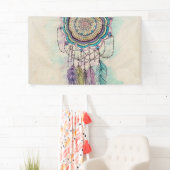 Banderoles Boho Watercolor Mandala Dreamcatcher (En situation)