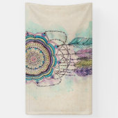 Banderoles Boho Watercolor Mandala Dreamcatcher (Vertical)