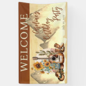 Banderoles Boho Western Guitare Tournesols fête d'anniversair (Vertical)