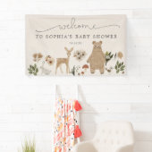 Banderoles Boho Woodland Baby shower Welcome Banner (En situation)