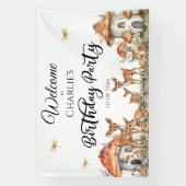 Banderoles Boho Woodland Forest Animaux fête d'anniversaire (Verticale)