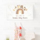 Banderoles Boho Woodland Rainbow Gold Baby shower (En situation)