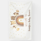 Banderoles Boho Woodland Rainbow Gold Baby shower (Vertical)