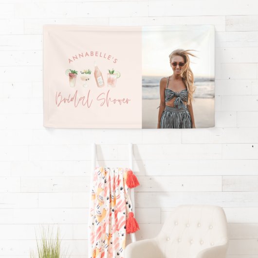 Banderoles Boire rose girly moderne bachelorette photo (En situation)