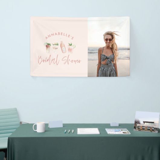 Banderoles Boire rose girly moderne bachelorette photo (Salon professionnel)