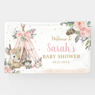 Banderoles Bois Animaux Boho Tribal Bienvenue Contexte 