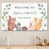 Bois Animaux Couple's Baby shower Bienvenue
