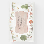 Banderoles Bois aquarelle | Forest Friends Party (Verticale)