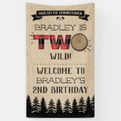 Banderoles Bois de bûcheron à plaies rustiques 2e anniversair (Vertical)