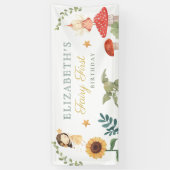 Banderoles Bois de champignons d'anniversaire de fée enchanté (Vertical)