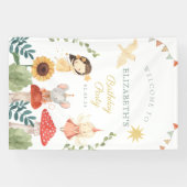 Banderoles Bois de champignons d'anniversaire de fée enchanté (Horizontal)