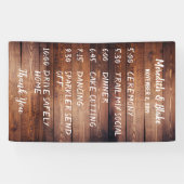 Banderoles Bois de grange foncé rustique Horaire du programme (Horizontal)