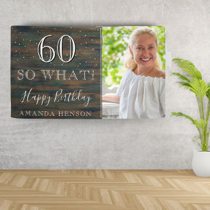 Banderoles Bois Rustique 60 Et Alors 60e Anniversaire Photo
