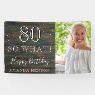Banderoles Bois Rustique 80 Et Alors Photo 80e Anniversaire