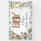 Banderoles Bois rustique Animaux Garçon Baby shower fond (Vertical)