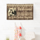 Banderoles Bois rustique & dentelle N'IMPORTE QUEL Mariage An (En situation)