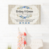 Banderoles Bois rustique et flèches florales en aquarelle de (En situation)