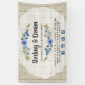 Banderoles Bois rustique et flèches florales en aquarelle de (Vertical)