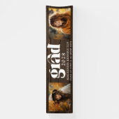 Banderoles Bois rustique Graduation 2 Photo Long (Verticale)