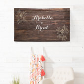 Banderoles Bois rustique Mariage floral (En situation)