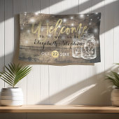 Banderoles Bois rustique Mason Jar String Mariage de lumière 
