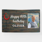 Banderoles Bois rustique Vin rouge 60e anniversaire Fond phot (Horizontal)