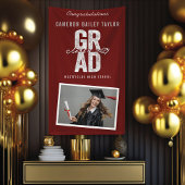 Banderoles Bold GRAD Class Of 2025 Photo Graduation Party