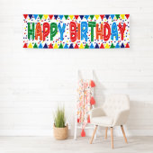 Banderoles Bon anniversaire réutilisable en couleurs vives (En situation)