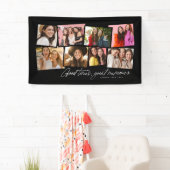 Banderoles Bon temps grands souvenirs noir photo collage (En situation)