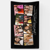 Banderoles Bon temps grands souvenirs noir photo collage (Vertical)