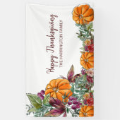 Banderoles Bon thanksgiving aquarelle Citrouilles Automne (Vertical)