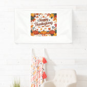 Banderoles Bon thanksgiving - Citrouilles d'automne et feuill (En situation)