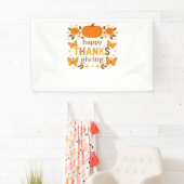 Banderoles Bon thanksgiving Floral Citrouille classique T-shi (En situation)