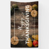 Banderoles Bon thanksgiving Gourds sur bois rustique (Vertical)