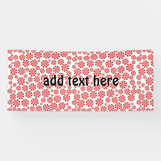 Banderoles Bonbons de menthe à poivre Noël (Horizontal)