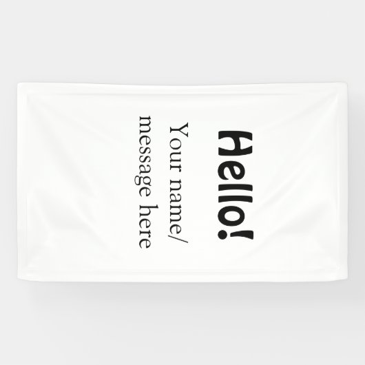 Banderoles Bonjour ajouter un message de nom simple minimum é (Horizontal)