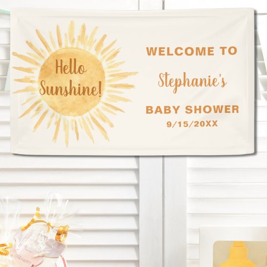 Banderoles Bonjour Baby shower Sunshine