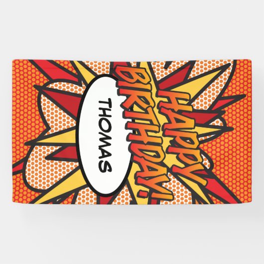 Banderoles BONJOUR D'ANNIVERSAIRE BD Pop Art (Horizontal)