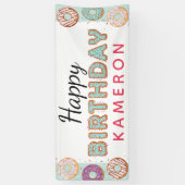 Banderoles BONJOUR D'ANNIVERSAIRE Bleu beignets bébé garçon N (Vertical)