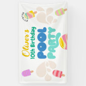 Banderoles Bonjour été ! Invitation de la partie de pool (Vertical)